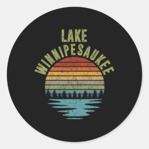 Sticker Rond Camping sauvage du lac Winnipesaukee - Nature Lac
