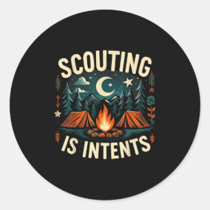 Sticker Rond Camping Scouting Est Intérieur Scout Camper