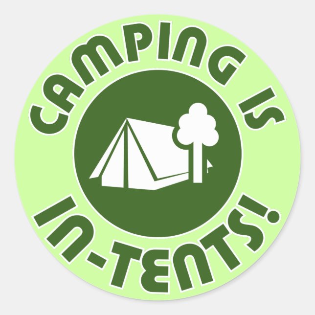 Sticker Rond camping sous tentes (Devant)