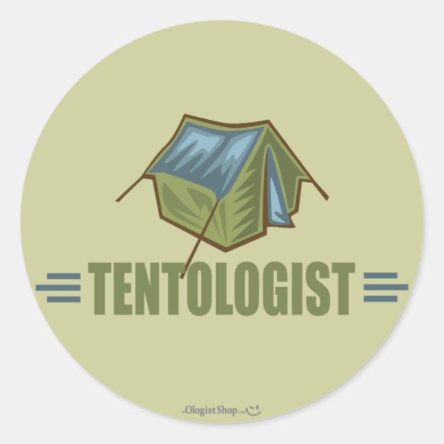 Sticker Rond Camping, tente (Devant)