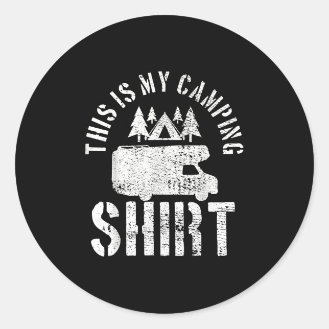 Sticker Rond Camping Trailer Camper Van Mobile Home Caravan Mot (Devant)