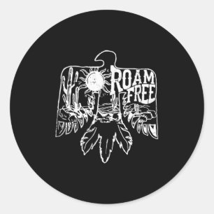 Sticker Rond Camping Vie Désert Thunderbird Roam Gratuit
