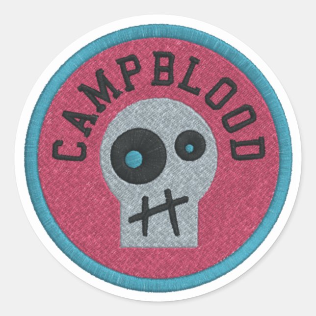 Sticker Rond CampingBlood Skully Mérite Badge (Devant)