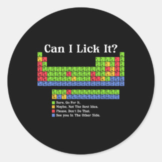 Sticker Rond Can I Lick It Periodic Table Chart Science Teacher