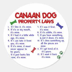 Sticker Rond CANAAN DOG - Lois sur les propriétés 2