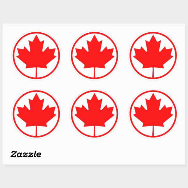 Sticker Rond canada (Feuille)