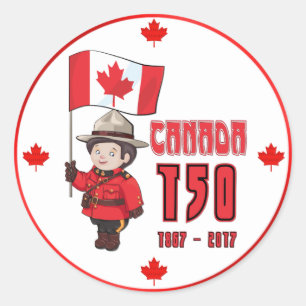 Sticker Rond Canada 150 ans