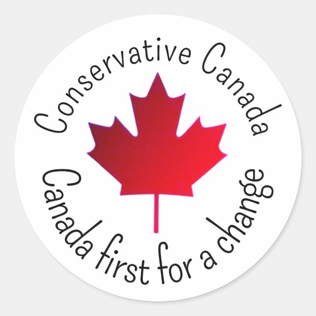 Sticker Rond Canada conservatrice. Le Canada d'abord pour chang (Devant)