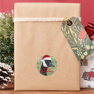 Sticker Rond Canada Goose portant Red Santa Hat Holiday
