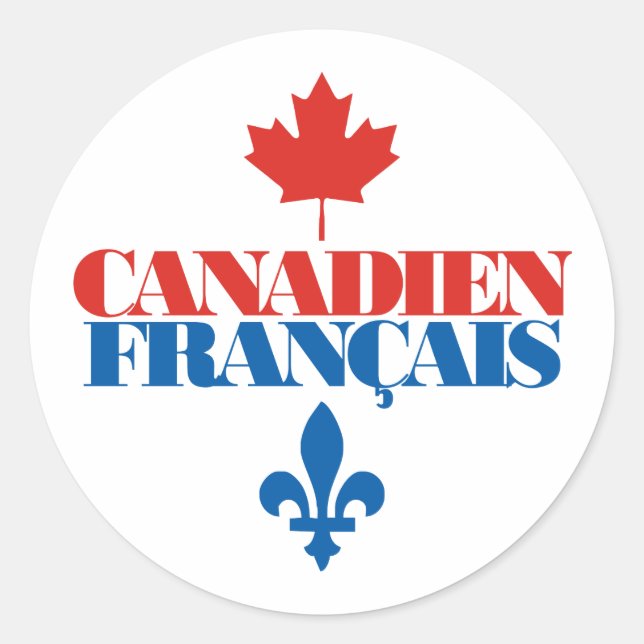 Sticker Rond Canadien Français 3 (Devant)