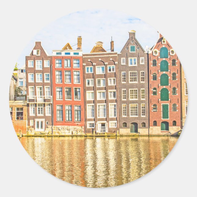 Sticker Rond Canal à Amsterdam (Devant)