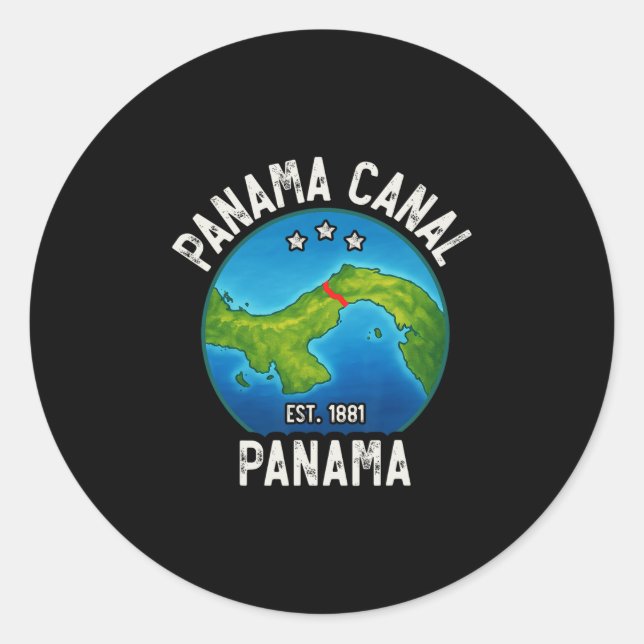 Sticker Rond Canal de Panama Env.1881  (Devant)