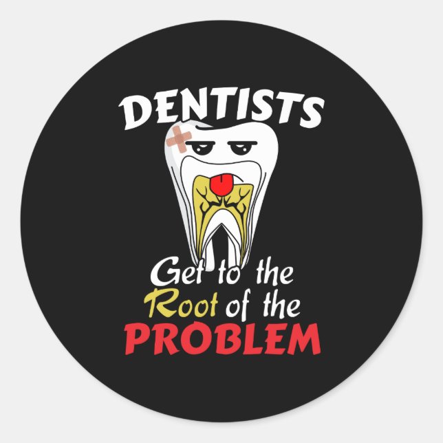 Sticker Rond Canal racine pour dentiste - Jeu de cavité pour de (Devant)