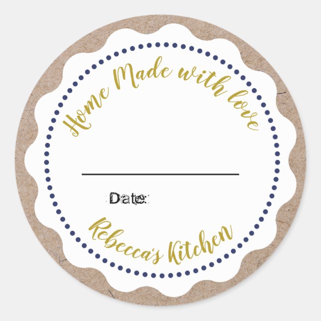 Sticker Rond Canalisation de jam personnalisée | Mason Jar fait (Devant)