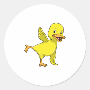 Sticker Rond Canard au Yoga Exercice d'étirement