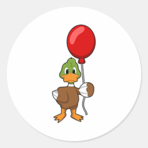 Sticker Rond Canard avec ballon