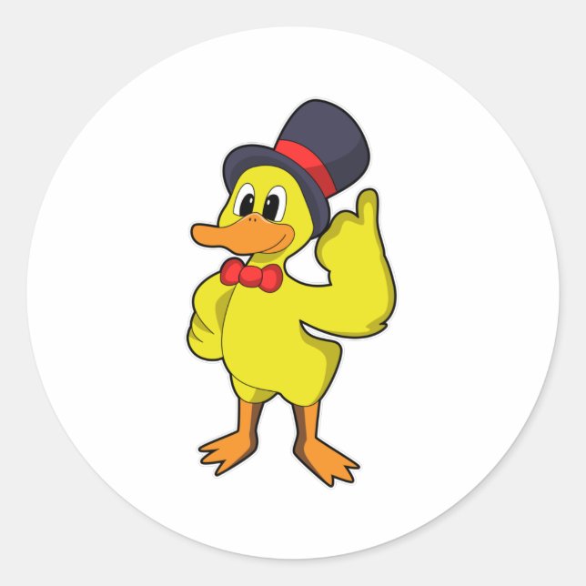 Sticker Rond Canard avec Casquette (Devant)