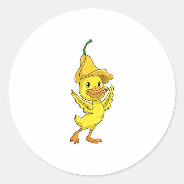 Sticker Rond Canard avec Casquette Bell jaune (Devant)