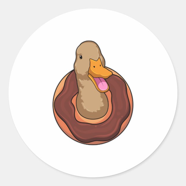 Sticker Rond Canard avec Donut (Devant)