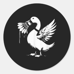 Sticker Rond Canard avec navette - Amateur de badminton graphiq