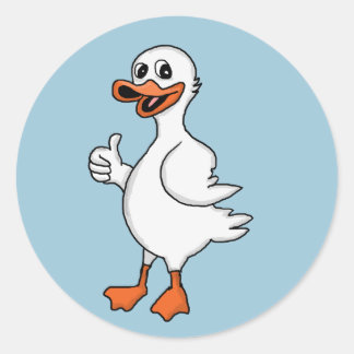 Sticker Rond Canard blanc