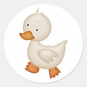 Sticker Rond Canard blanc mou
