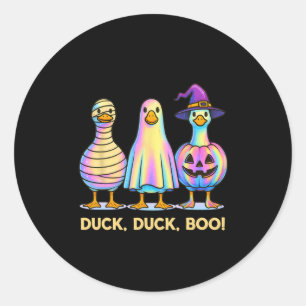 Sticker Rond Canard Canard Boo Drôle Costume d'Halloween Oie Éf