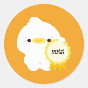 Sticker Rond Canard Certifié Déjanté