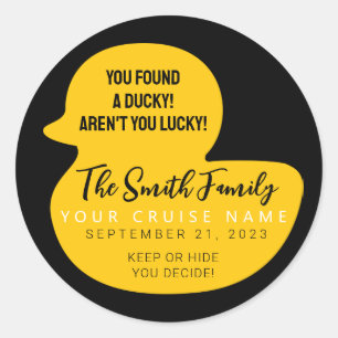 Sticker Rond Canard de croisière jaune