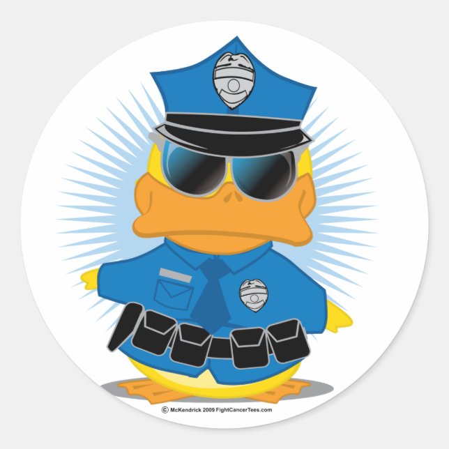 Sticker Rond Canard de police (Devant)