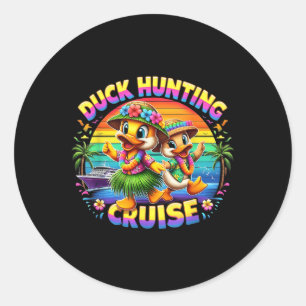 Sticker Rond Canard de vacances en bateau d'été Cruise Hunter e