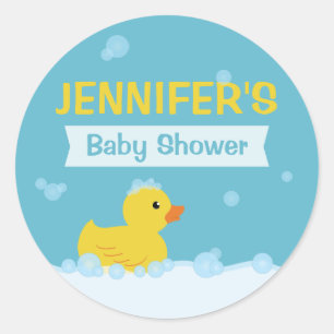 Sticker Rond Canard en Caoutchouc Baby Shower Genre Neutre