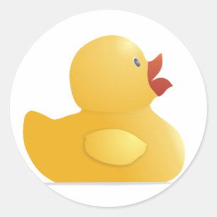 Sticker Rond Canard en caoutchouc jaune