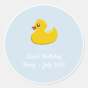 Sticker Rond canard en caoutchouc jaune -fête d'anniversaire