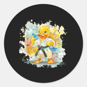 Sticker Rond Canard en caoutchouc motif karaté Taekwondo Jiu-Ji