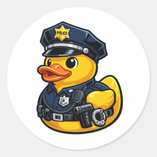 Sticker Rond Canard en caoutchouc Policier