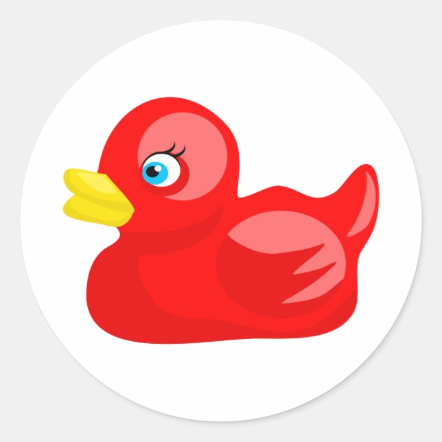 Sticker Rond Canard en caoutchouc rouge (Devant)