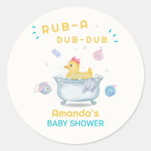 Sticker Rond Canard en caoutchouc Rub A Dub Dub Douche bébé