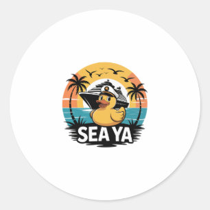 Sticker Rond Canard en caoutchouc Sea Ya Croisière Vacances Fam