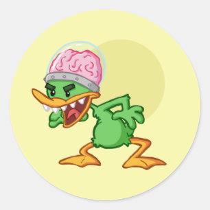 Sticker Rond Canard fou - Insane duck