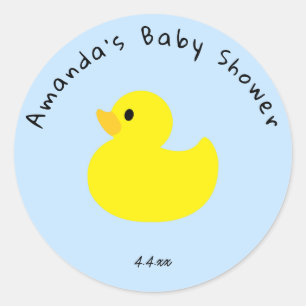 Sticker Rond Canard jaune - Baby shower