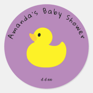 Sticker Rond Canard jaune - Baby shower