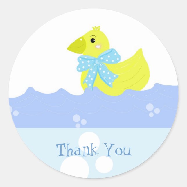 Sticker Rond Canard jaune merci (Devant)