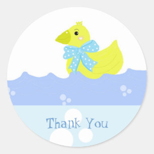 Sticker Rond Canard jaune merci