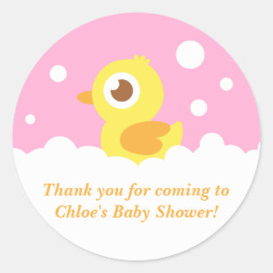 Sticker Rond Canard Mignon dans un Bain Moussant pour Baby Show