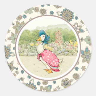 Sticker Rond Canard vintage Pâques