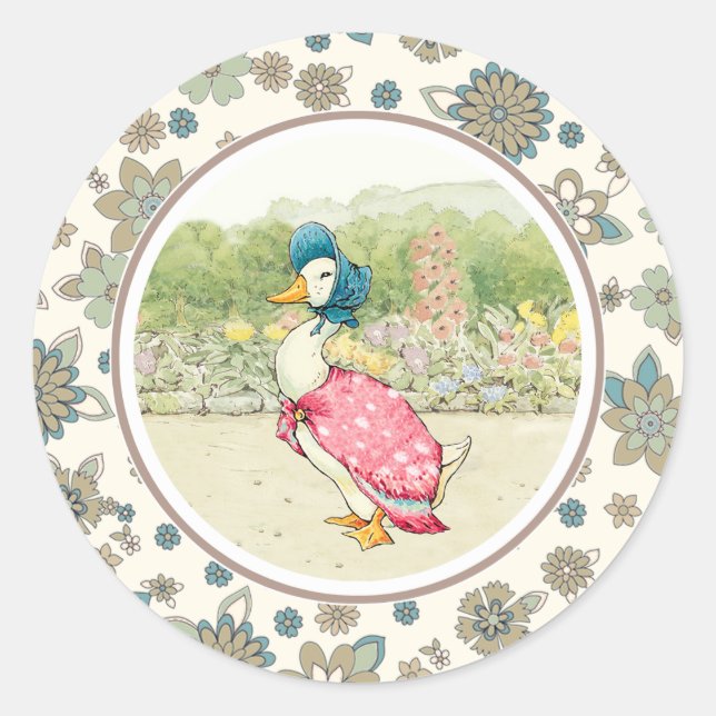 Sticker Rond Canard vintage Pâques (Devant)