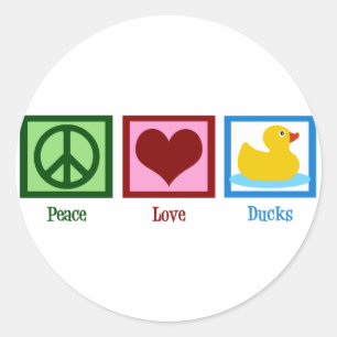 Sticker Rond Canards d'amour de paix