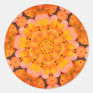 Sticker Rond Canards en caoutchouc jaune Art Abstrait