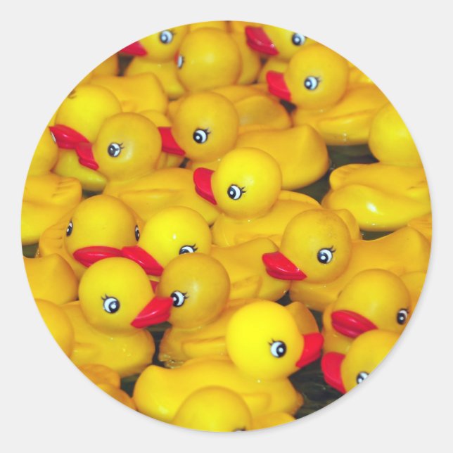 Sticker Rond Canards en caoutchouc jaune mignons (Devant)